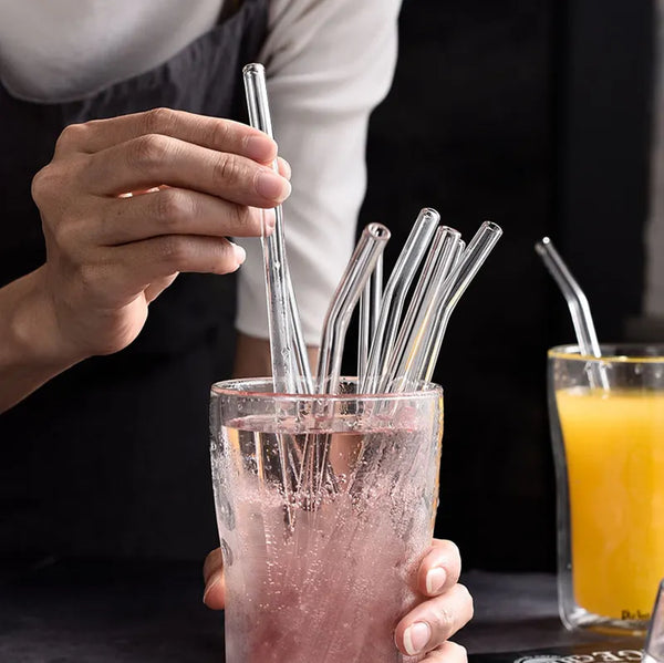 Reusable glass straw