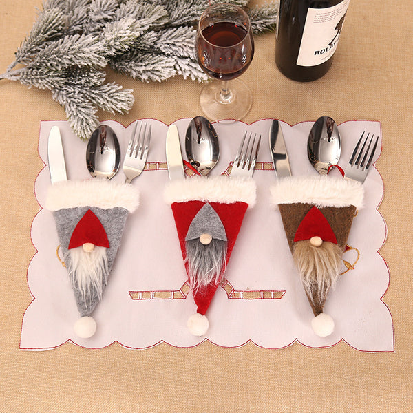 Christmas Knife And Fork Pocket Set Of Three